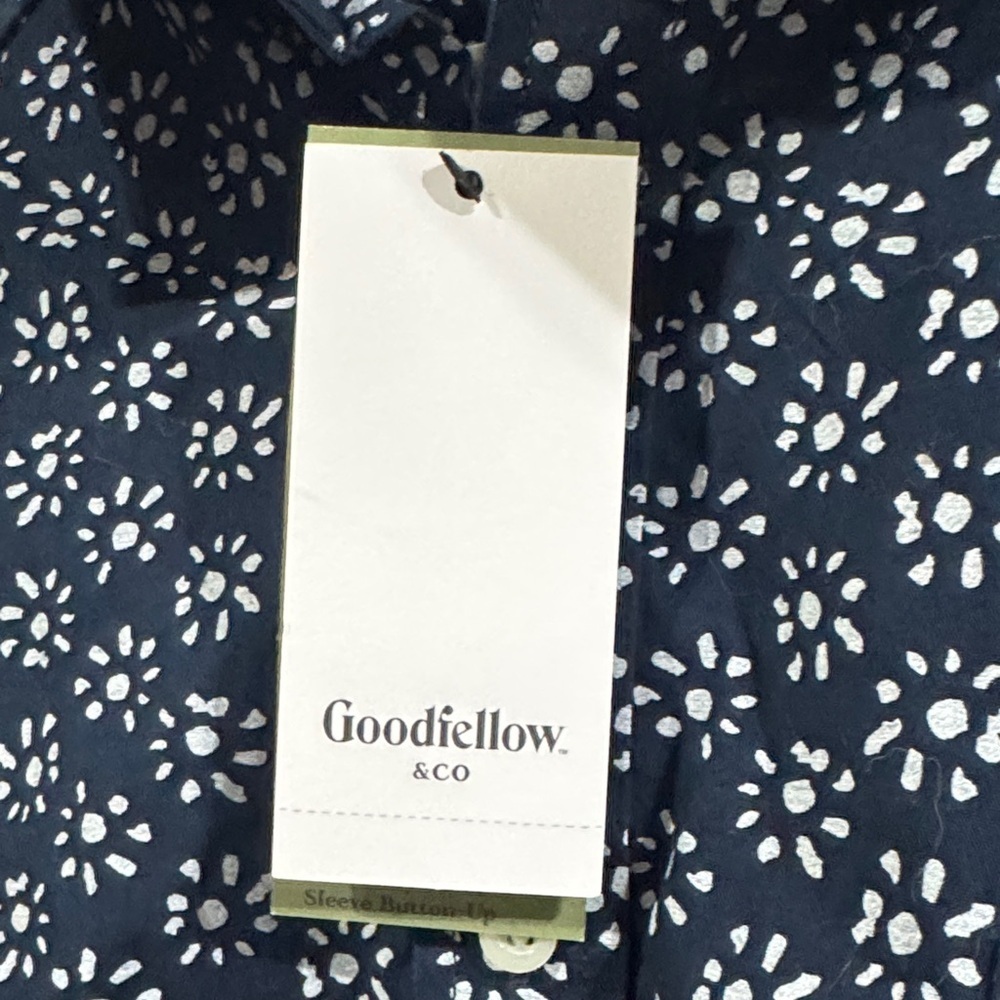 Size XXL Men’s Goodfellow & Co Dark Blue Patterned Shirt - Picture 2 of 6